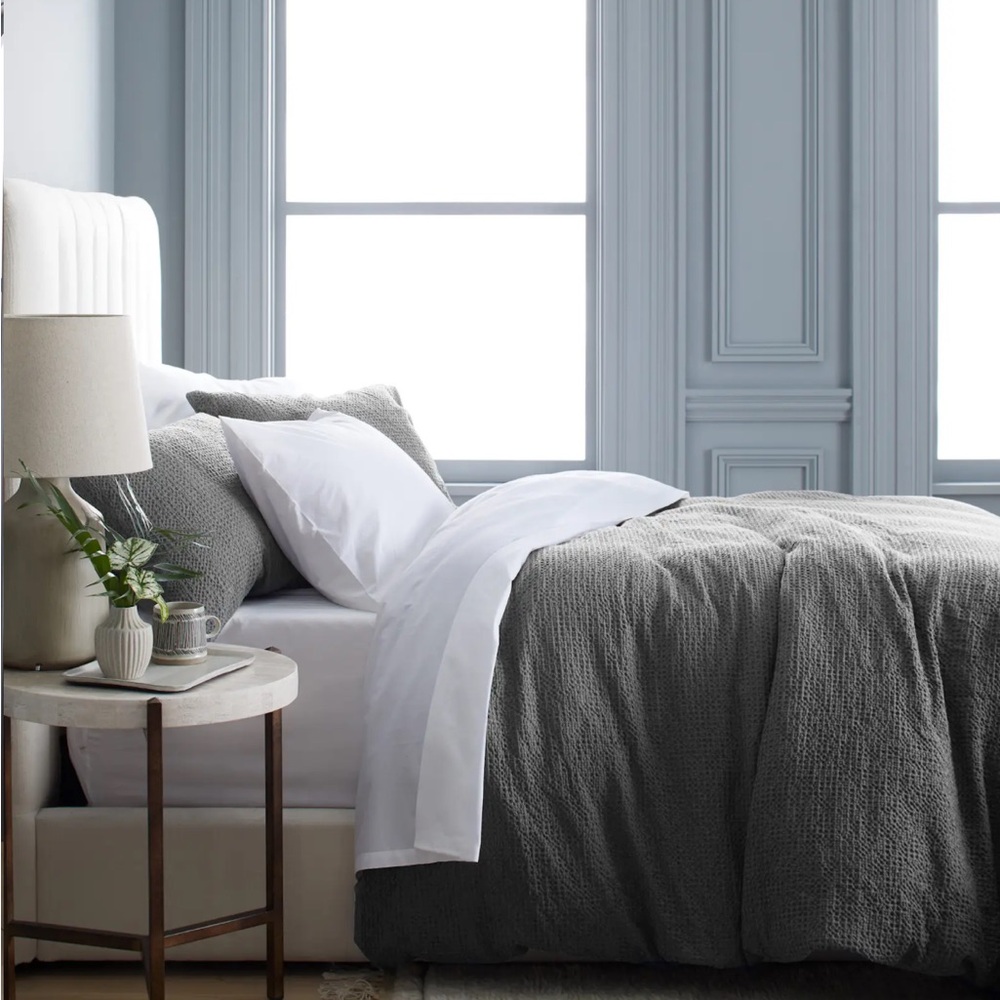 Quince luxe waffle Duvet cover set queen - Picture 3 of 9